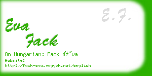 eva fack business card